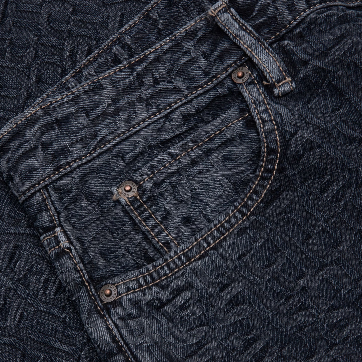 Baggy Fit Jeans 1981M Monogram - Blue/Black
