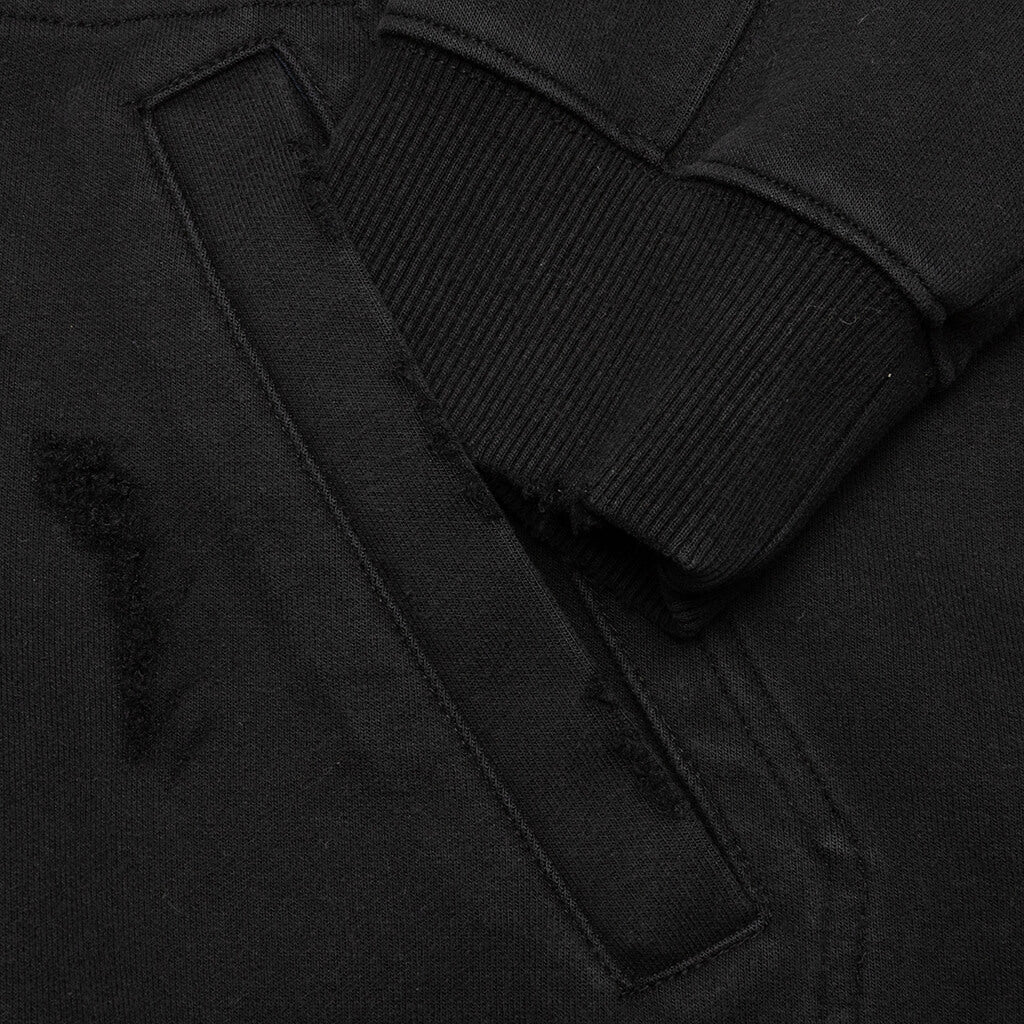 Mask Hoodie Zip-Up - Black