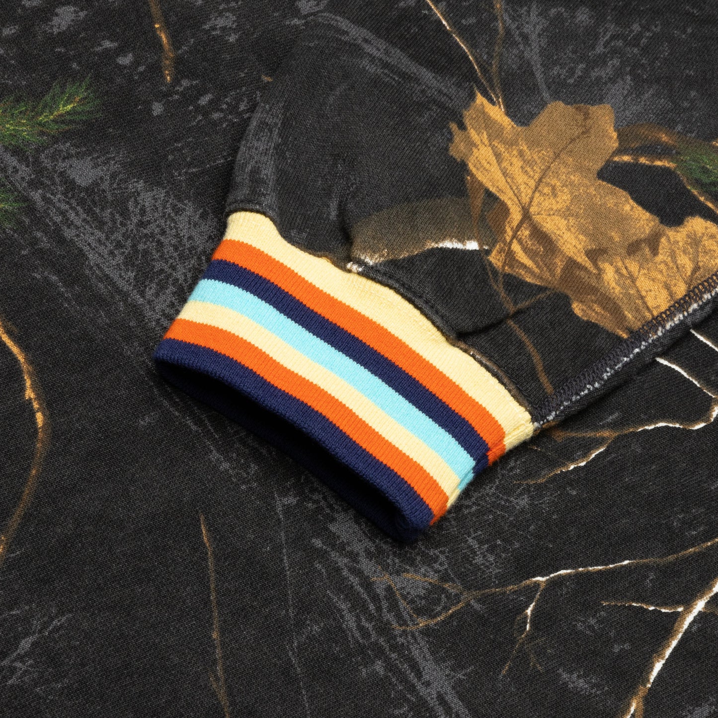 Awake Blocked Logo Hoodie with Stripe Rib - Real Tree