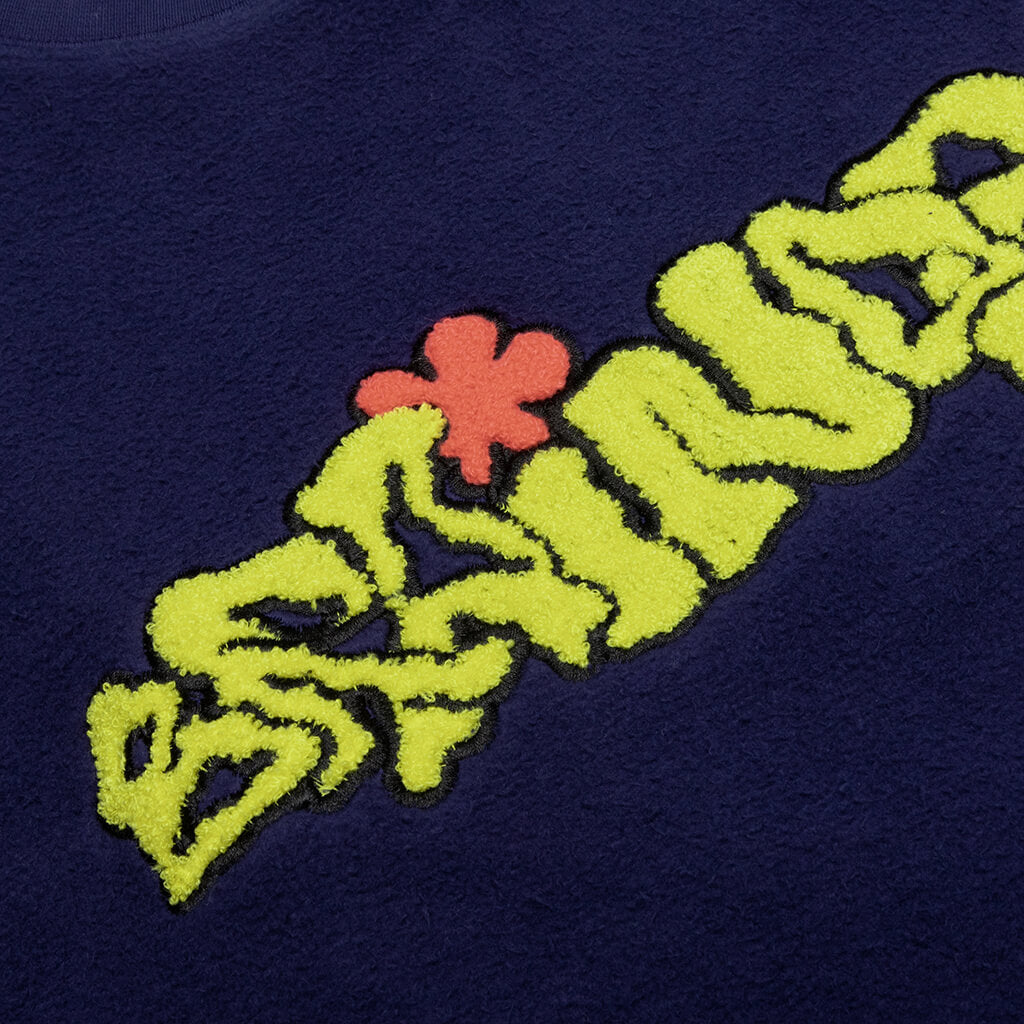 Slime Reverse Fleece Crewneck - Navy