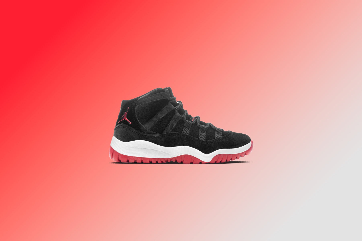 Jordan 11 Retro (PS) 'Bred Velvet'- Black/Gym Red/White