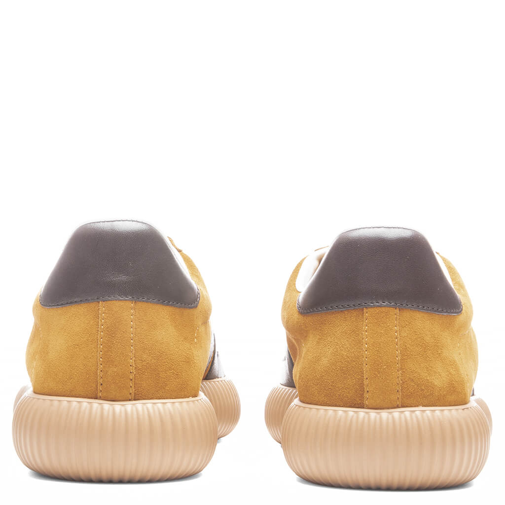Glen Leather & Suede Low Top Sneaker - Mustard