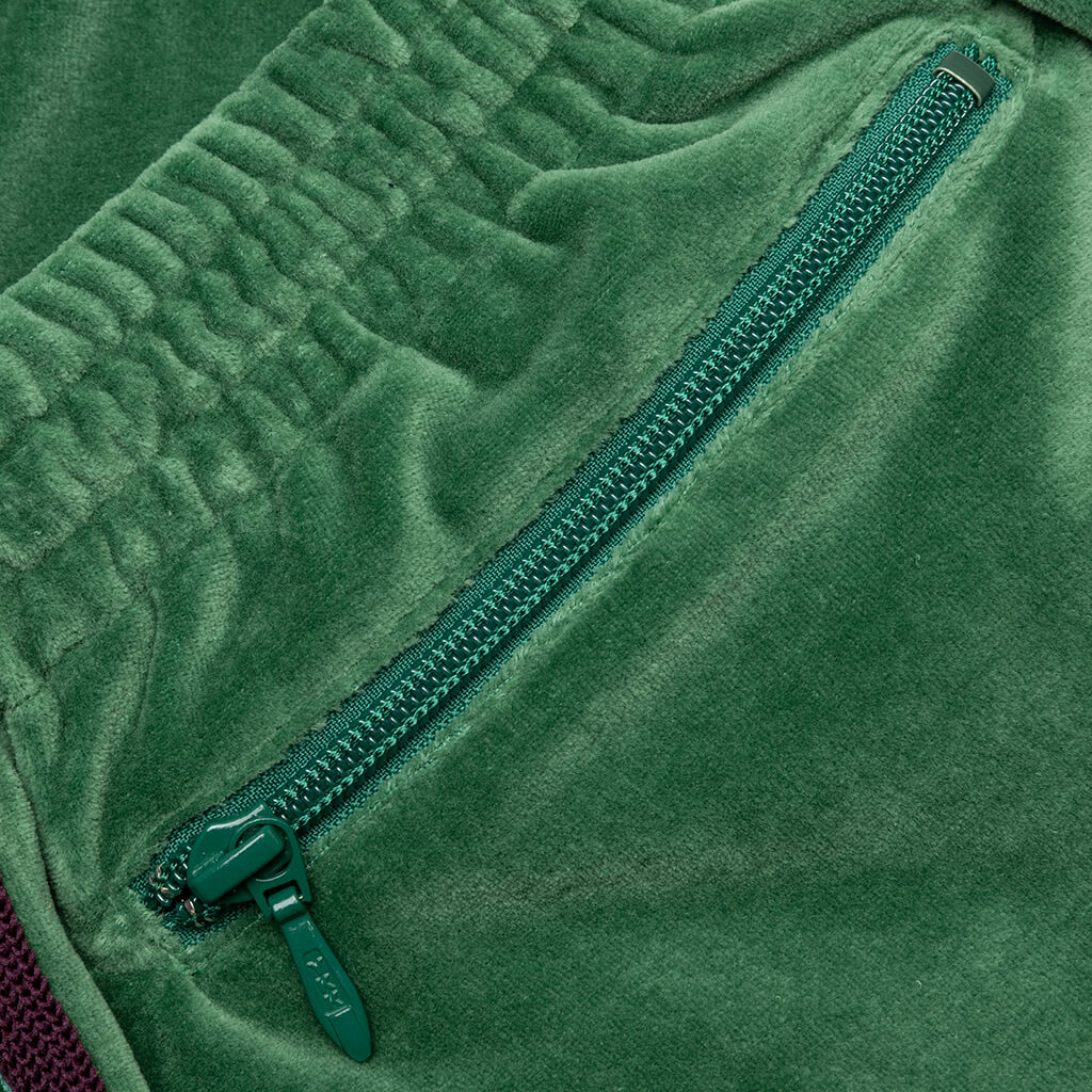 Velour Narrow Track Pant - Green