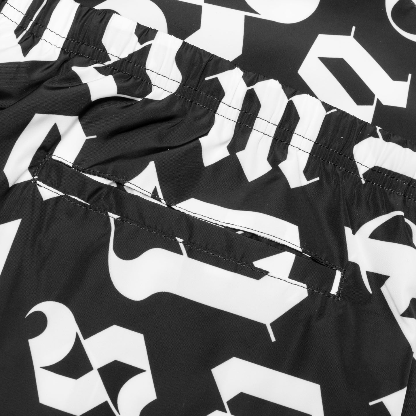 Broken Monogram Swim Short - Black/White