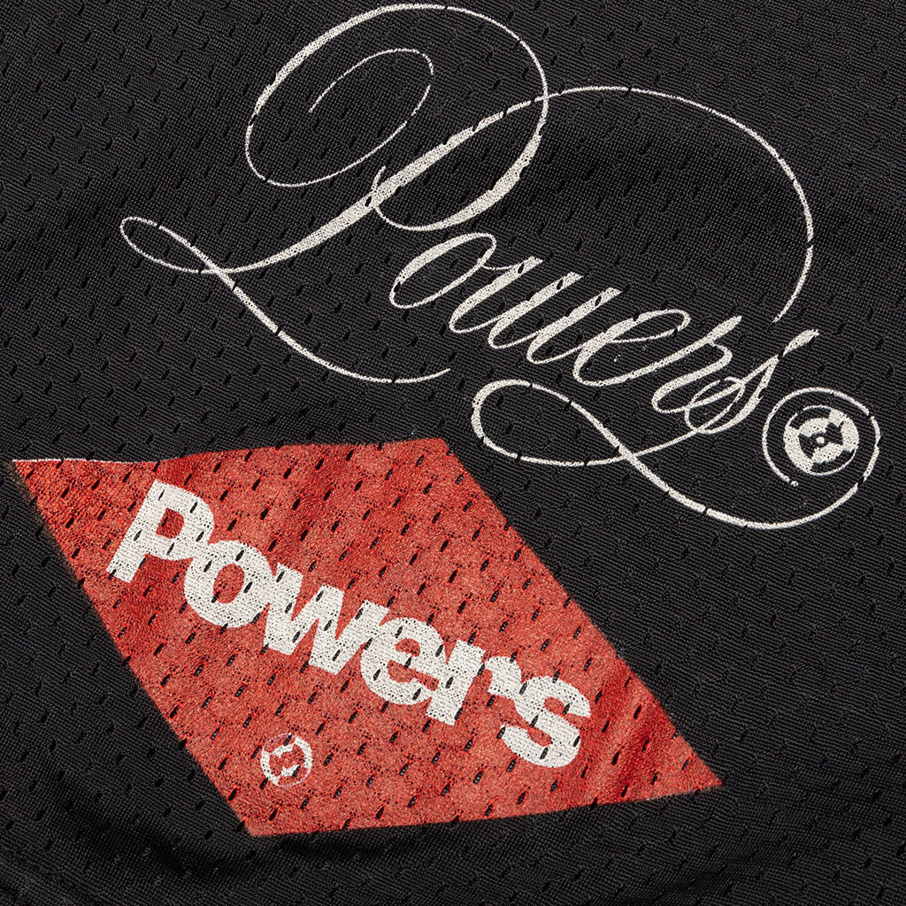 Diamond Script Mesh Shorts - Black