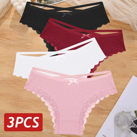 Lace Brazilian Panties Women Low Rise Cotton Underwear