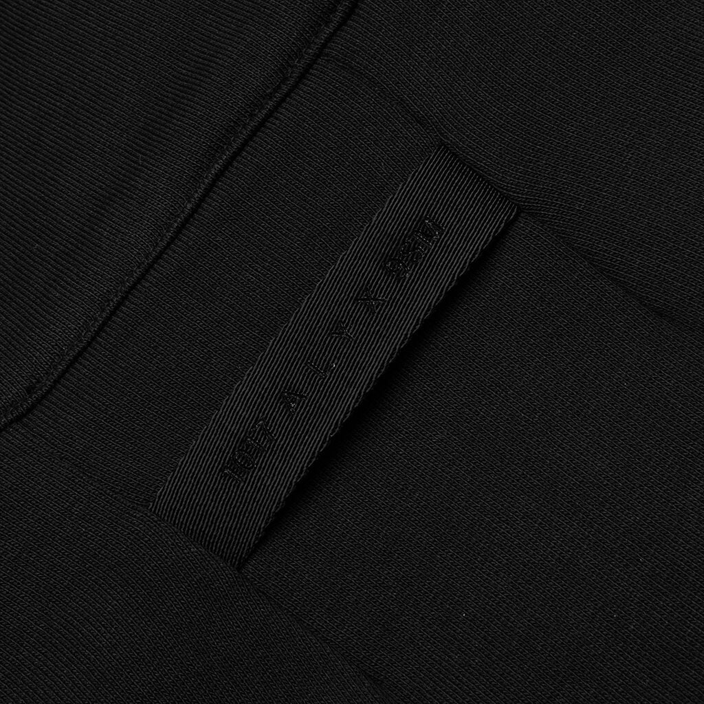 Double Zip Hoodie - Black