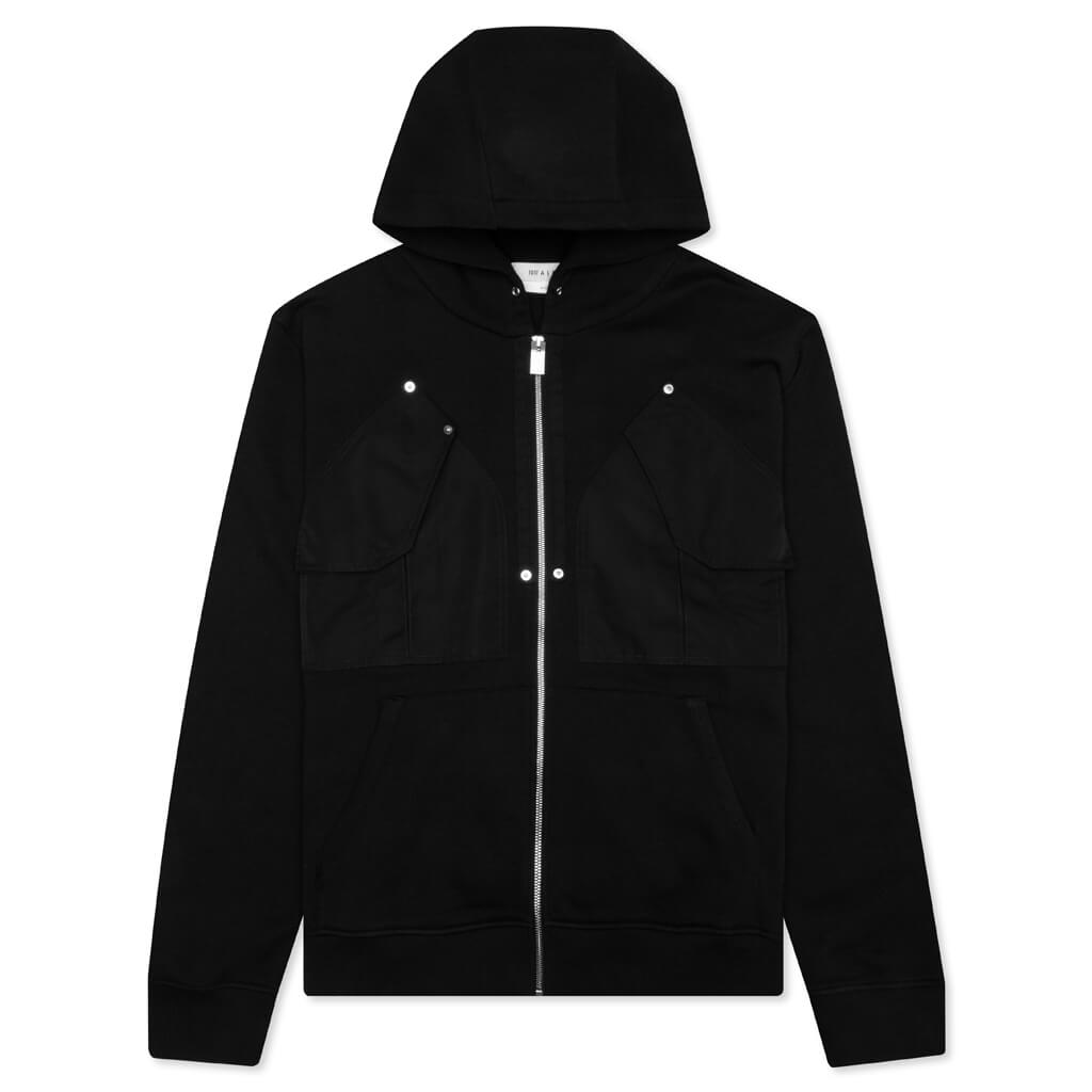 Double Zip Hoodie - Black