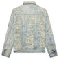 Destroyed Denim Jacket - Tan Denim Blue