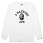 1st Camo College Long Sleeve Tee - White/Green