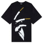 Oversized T-Shirt with Nails Print - Black