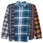 7 Cuts Zipped Wide Flannel Shirt - Assorted