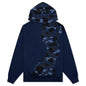 Color Camo College Cutting Relaxed Fit Hoodie - Navy