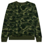 Color Camo Crystal Stone Relaxed Fit Crewneck - Green