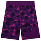 Color Camo Cutting Sweat Shorts - Purple