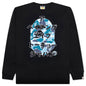 Abc Camo Japanese Letters L/S Tee - Black/Blue