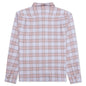 Check Flannel Button-Up Shirt - Light Blue/Pink