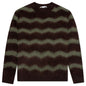 Striped Fuzzy Sweater - Brown/Military