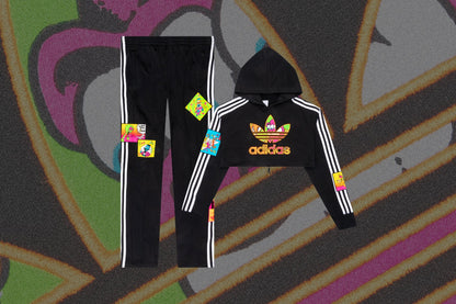 Adidas Originals x Jeremy Scott Women's Cropped Hoodie - Black