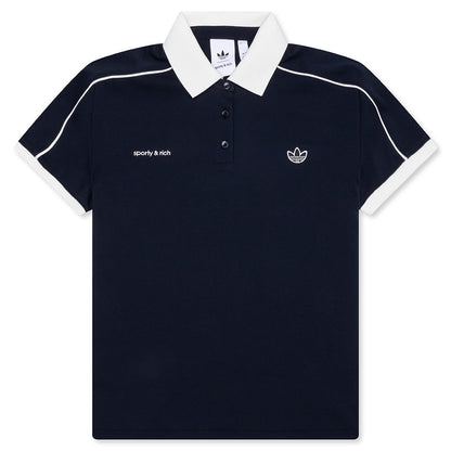 Women's Adidas x Sporty & Rich Polo T-Shirt - Night Navy