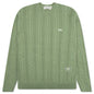Cableknit Crewneck-Aventurine Green