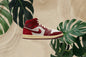 Women's Air Jordan 1 Mid SE Tiki Leaf - Team Red/University Red/Muslin