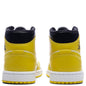 Women's Air Jordan 1 Mid - White/Vivid Sulfur/Black