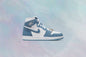 Women's Air Jordan 1 Retro Hi OG - White/Boarder Blue/Metallic Gold