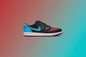 Women's Air Jordan 1 Retro Low OG - Black/Dark Powder Blue/Gym Red