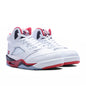 Air Jordan 5 Retro OG Fire Red 'Black Tongue' (GS) - White/Fire Red/Black
