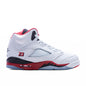 Air Jordan 5 Retro OG Fire Red 'Black Tongue' (GS) - White/Fire Red/Black
