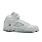 Air Jordan 5 Retro 'White Metallic' (GS) - White/Black/Metallic Silver