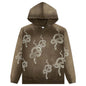 Snake Print Bleached Hoodie - Dark Moss