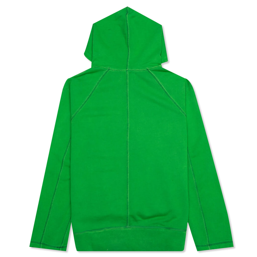 Raw Edge Hoodie - Green/Green