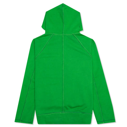 Raw Edge Hoodie - Green/Green