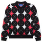 Arglye Knit Cardigan - Black