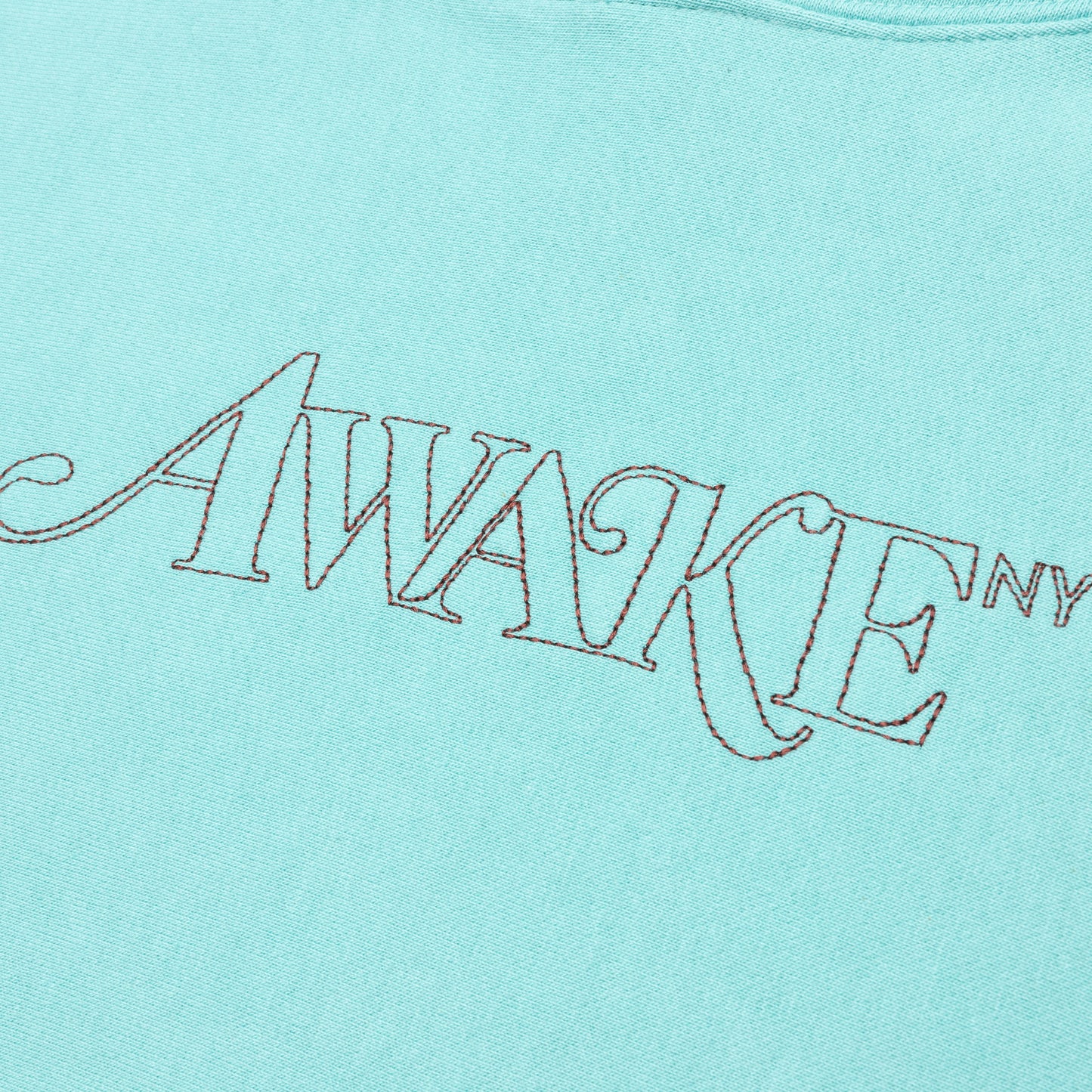Awake Classic Outline Logo Paneled Embroidered Hoodie - Teal