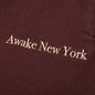 Awake Classic Outline Logo Paneled Embroidered Sweatpants - Brown