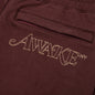 Awake Classic Outline Logo Paneled Embroidered Sweatpants - Brown