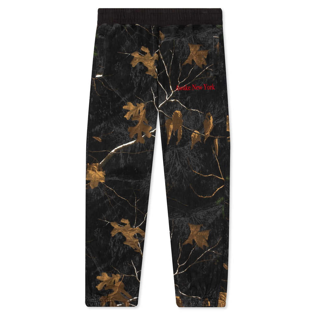 Awake Classic Outline Logo Paneled Embroidered Sweatpants - Real Tree