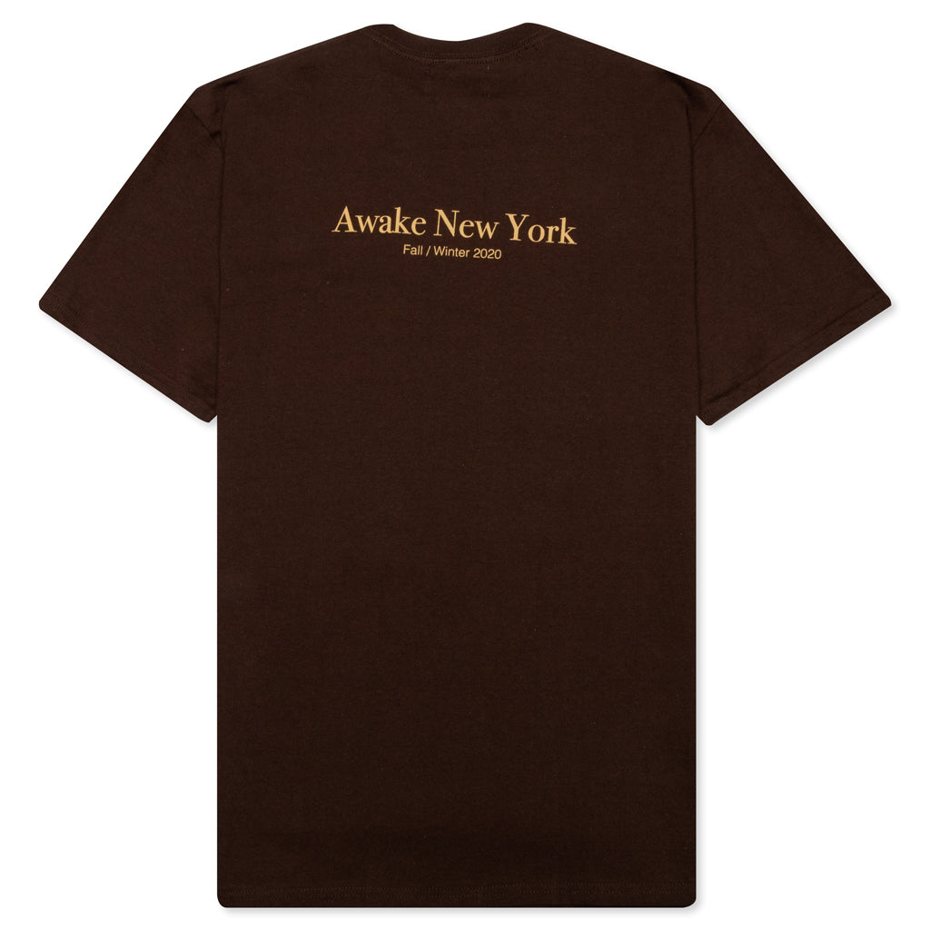 Awake Classic Outline Logo S/S Tee - Brown