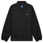 Awake Faux Fur Leopard Lined Coaches Jacket - Black