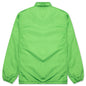 Awake Faux Fur Leopard Lined Coaches Jacket - Green