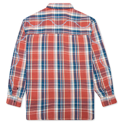 Awake Heavyweight Barbed Wire Back Flannel - Rose