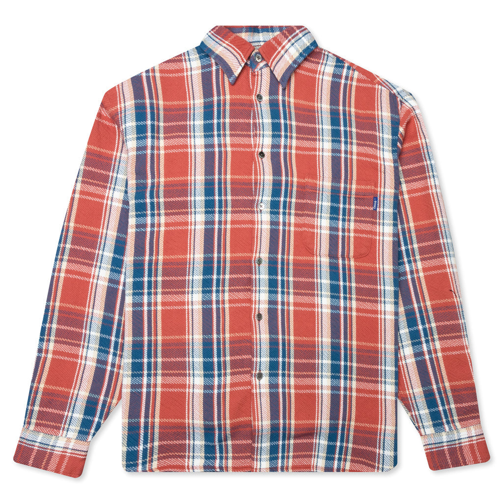 Awake Heavyweight Barbed Wire Back Flannel - Rose