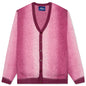 Awake Mohair Ombre Striped Cardigan - Fuchsia