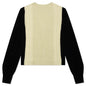Contrast Panel Wool Cardigan - Ivory/Black