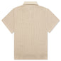 Open Knit Embroidered Polo - Cream