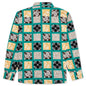 Paisley Printed Corduroy Zip-Up Shirt - Teal/Multi