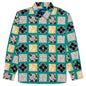 Paisley Printed Corduroy Zip-Up Shirt - Teal/Multi